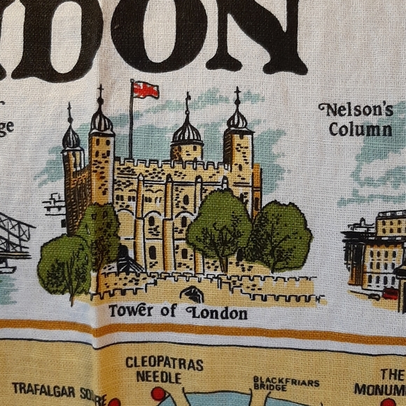 SOLD Linens | London Souvenir Tea Towel - Picture 3 of 11